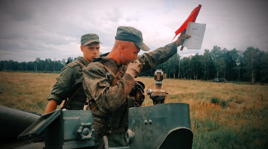 Лепельские артиллеристы на контрольных занятиях