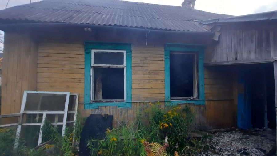 Пожар дома в городе Лепеле
